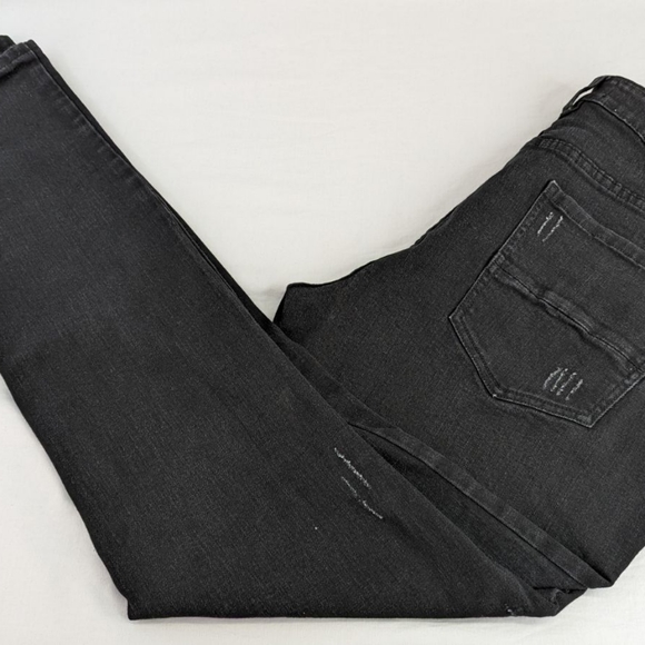 serenade Jeans Serenede Black Denim Distressed Jeans Dark Wash Slim